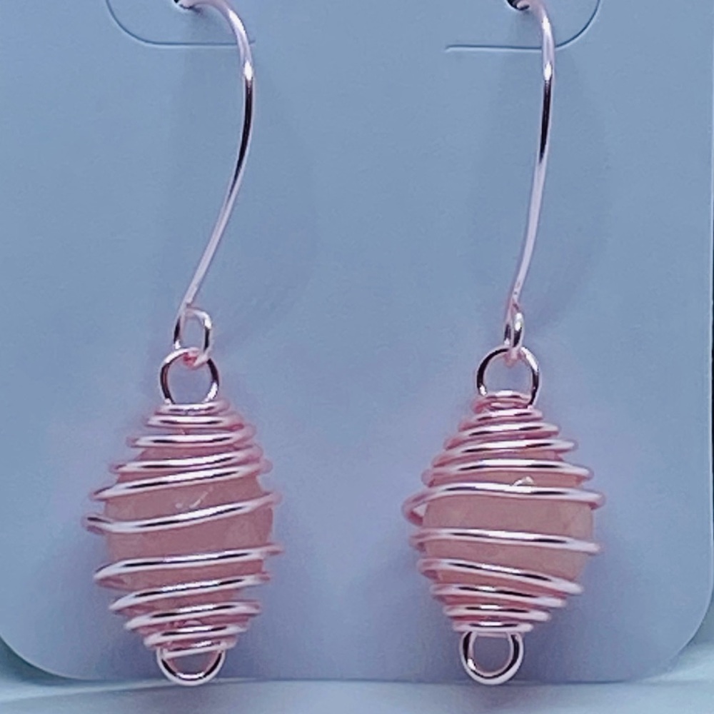 Pink Caged Bead Earrings